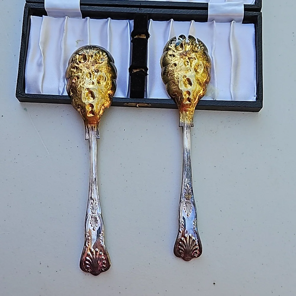 Vintage William Adam's Mid-Century 1930 Georgian Style 2 Piece Serving Utensils